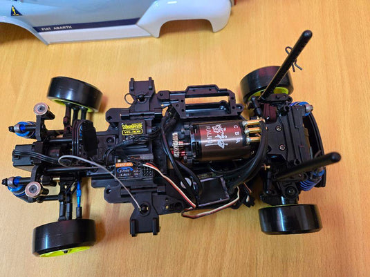 Used Tamiya M-05 Mini Drift Car Abarth Body Assembled Chassis No Electronics