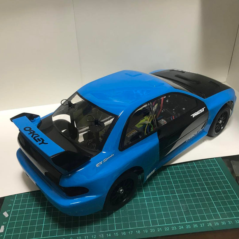 Chargez l'image dans la visionneuse de la galerie, Used Tamiya TT-02 Subaru Impreza 99 Assembled Full Set RC Car w/ Sanwa MX6 Radio