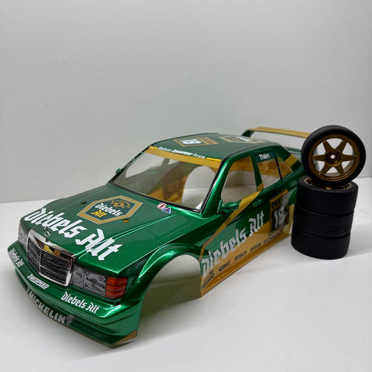 Used Tamiya 1/10 Mercedes-Benz Diebels Alt Body and Tire Set Only