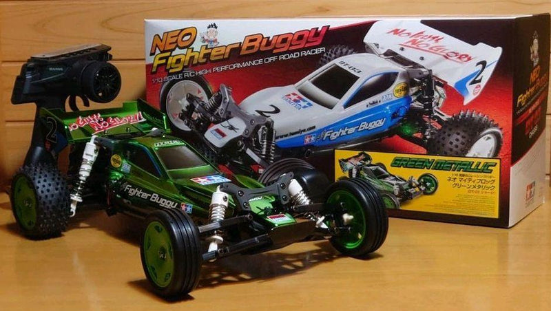 Chargez l'image dans la visionneuse de la galerie, Used Tamiya Neo Mighty Frog Green Metallic Assembled Full Set with Sanwa MX-6 Unused