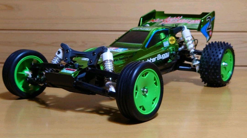Chargez l'image dans la visionneuse de la galerie, Used Tamiya Neo Mighty Frog Green Metallic Assembled Full Set with Sanwa MX-6 Unused