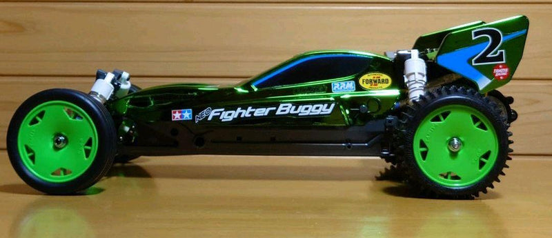 Chargez l'image dans la visionneuse de la galerie, Used Tamiya Neo Mighty Frog Green Metallic Assembled Full Set with Sanwa MX-6 Unused