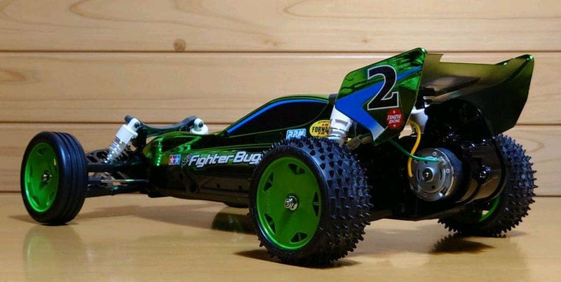 Chargez l'image dans la visionneuse de la galerie, Used Tamiya Neo Mighty Frog Green Metallic Assembled Full Set with Sanwa MX-6 Unused