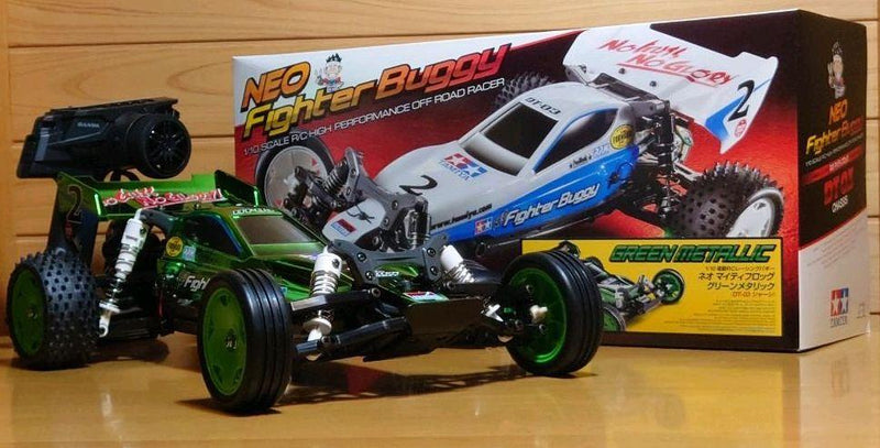Chargez l'image dans la visionneuse de la galerie, Used Tamiya Neo Mighty Frog Green Metallic Assembled Full Set with Sanwa MX-6 Unused
