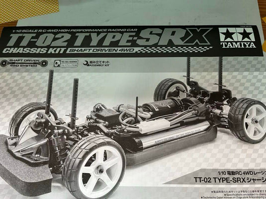 Used Tamiya 1/10 TT-02 Type-SRX 4WD Chassis Kit Unassembled with Option Parts