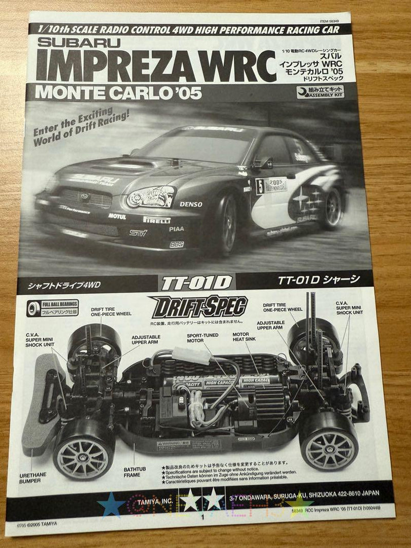 Chargez l'image dans la visionneuse de la galerie, Used Tamiya Subaru Impreza WRC Monte Carlo 85 TT-01D Drift Spec 1/10 Kit Unused