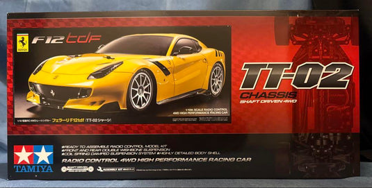 Used Tamiya 1/10 Ferrari F12tdf TT-02 Chassis Unassembled Kit