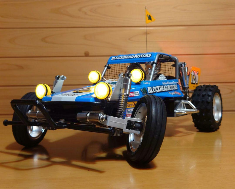 Chargez l'image dans la visionneuse de la galerie, Used Tamiya XB Wild One Off-Roader Blockhead Motors Assembled with LED Light Kit