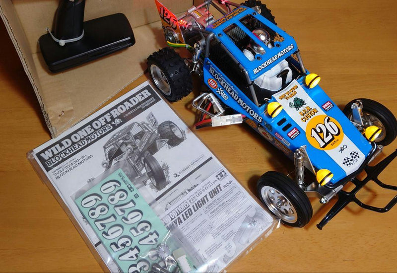 Chargez l'image dans la visionneuse de la galerie, Used Tamiya XB Wild One Off-Roader Blockhead Motors Assembled with LED Light Kit