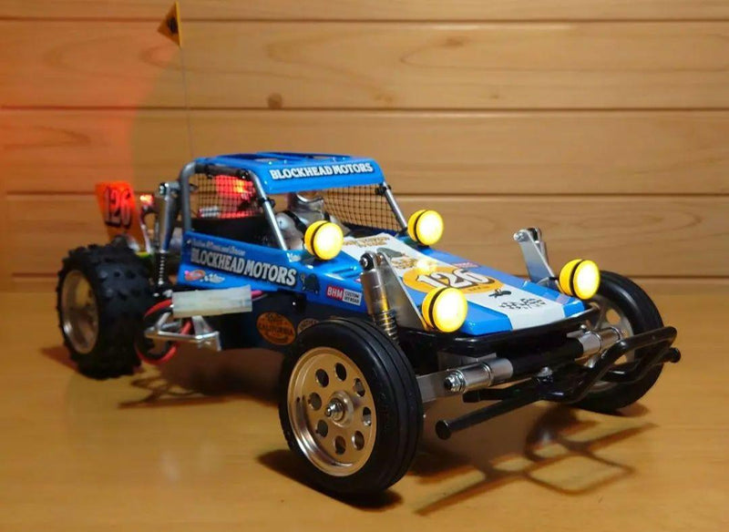Chargez l'image dans la visionneuse de la galerie, Used Tamiya XB Wild One Off-Roader Blockhead Motors Assembled with LED Light Kit