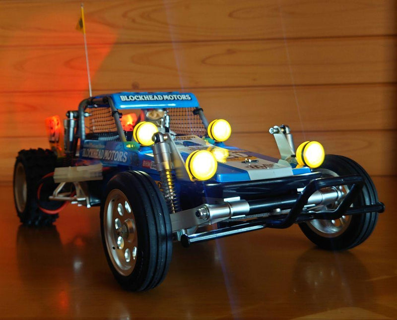 Chargez l'image dans la visionneuse de la galerie, Used Tamiya XB Wild One Off-Roader Blockhead Motors Assembled with LED Light Kit