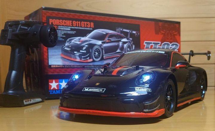 Load image into Gallery viewer, Used Tamiya Porsche 911 GT3 R 992 TT-02 Assembled Full Set with Sanwa MX-6 Unused