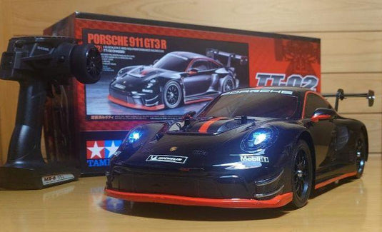 Used Tamiya Porsche 911 GT3 R 992 TT-02 Assembled Full Set with Sanwa MX-6 Unused
