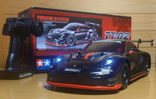 Used Tamiya Porsche 911 GT3 R 992 TT-02 Assembled Full Set with Sanwa MX-6 Unused