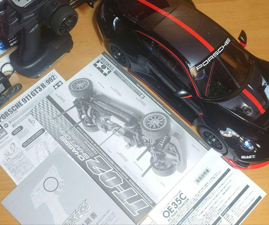 Used Tamiya Porsche 911 GT3 R 992 TT-02 Assembled Full Set with Sanwa MX-6 Unused