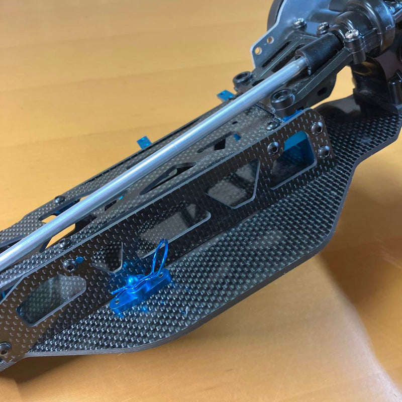 Load image into Gallery viewer, Used Tamiya DF-03 Carbon Conversion Chassis with Spare Gearbox
