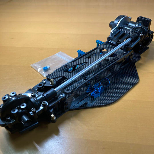 Used Tamiya DF-03 Carbon Conversion Chassis with Spare Gearbox