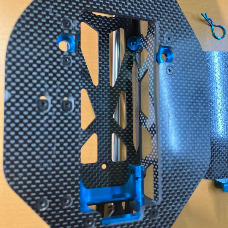 Load image into Gallery viewer, Used Tamiya DF-03 Carbon Conversion Chassis with Spare Gearbox