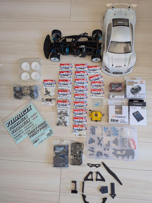 Used Tamiya TA07 Assembled Unused with New Electronics and Many Option Parts