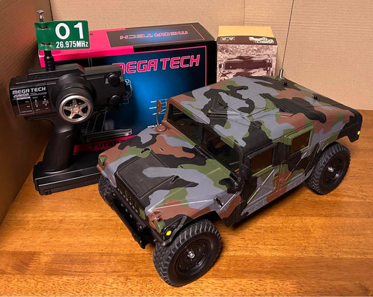 Used Tamiya Hummer M1025 1/12 RC Car with Futaba Transmitter Operation Confirmed