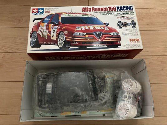 Used Tamiya Alfa Romeo 156 Racing FWD Electric RC Car Kit Vintage Unused