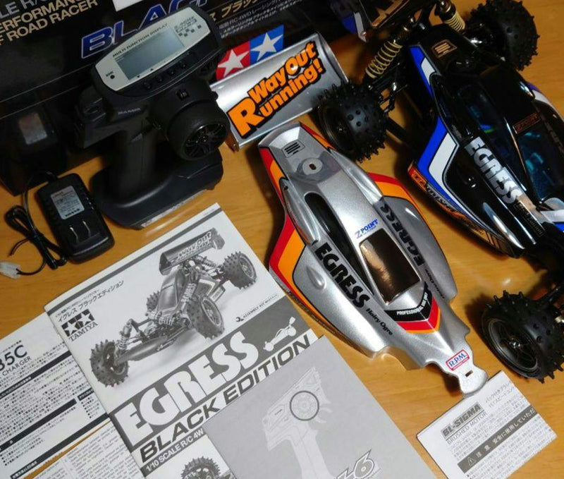 Load image into Gallery viewer, Used Tamiya Egress Black Edition Assembled RC Car w/ Normal Body & Sanwa Radio Set