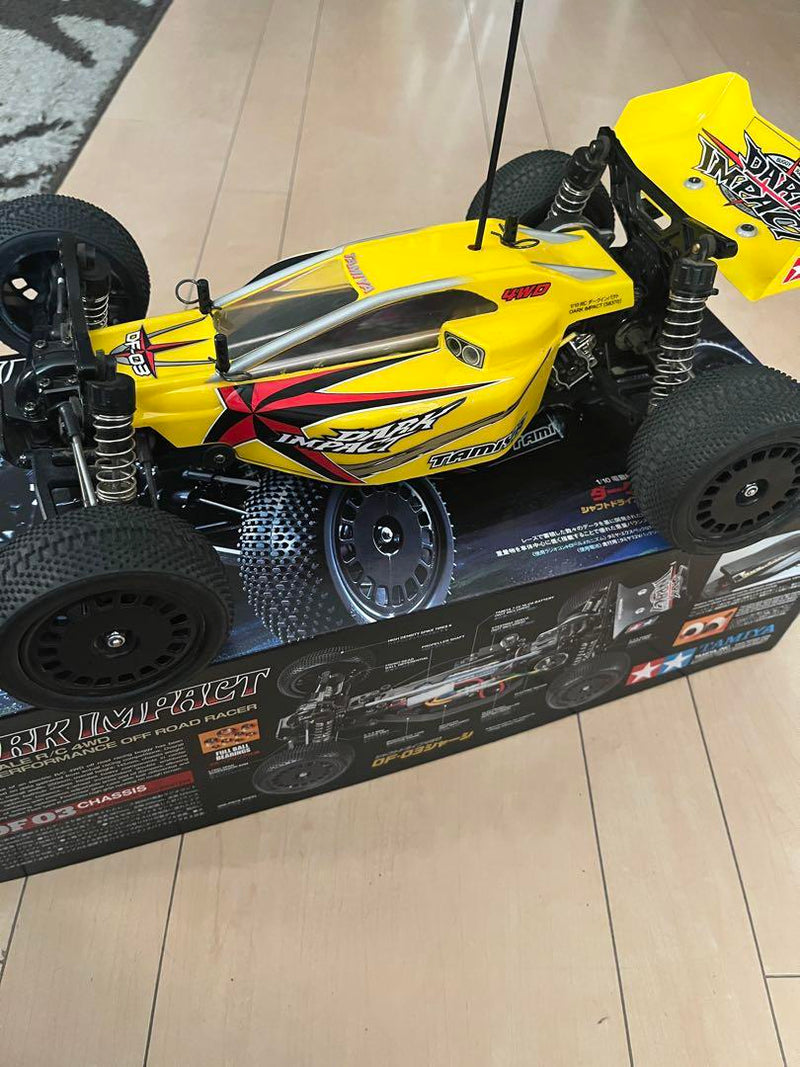 Load image into Gallery viewer, Used Tamiya DF-03 Dark Impact with Optional Parts & Futaba MX-V Radio