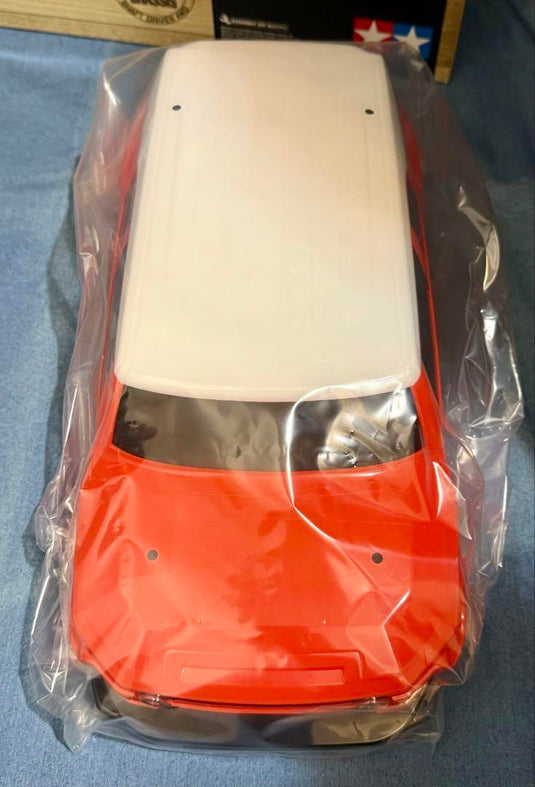 Used Tamiya Toyota FJ Cruiser CC-01 Chassis with Painted Orange Body Unused