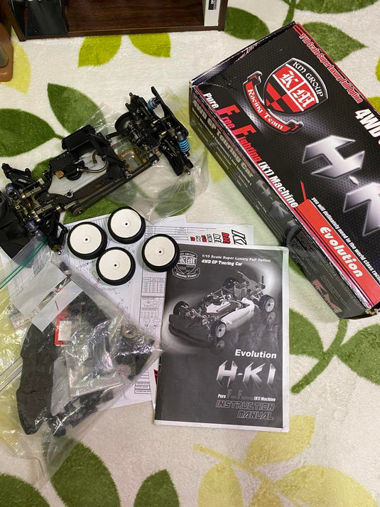 Used KM Racing HK1 Evolution 1/10 RC Car Chassis with Sanwa Servo Used