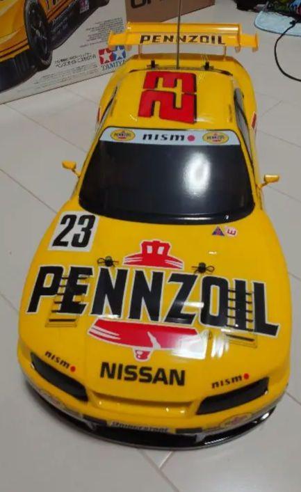 Used Tamiya Pennzoil Nismo GT-R TL-01 Chassis RC Car Body Only