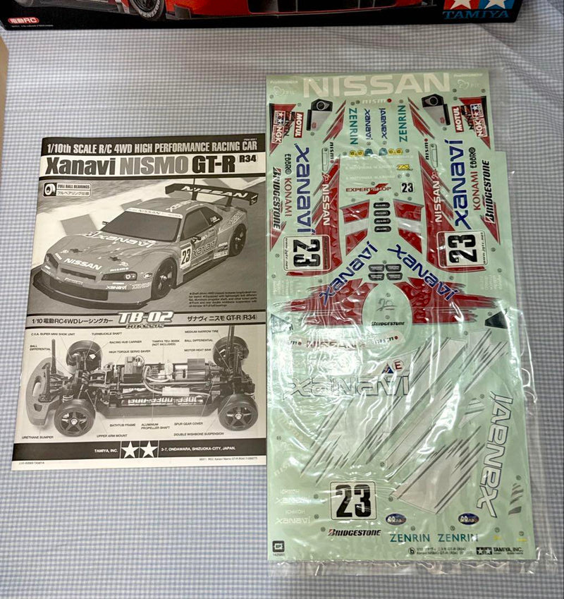 Chargez l'image dans la visionneuse de la galerie, Used Tamiya Xanavi Nismo GT-R R34 1/10 TB-02 Chassis 4WD RC Car Kit Unused