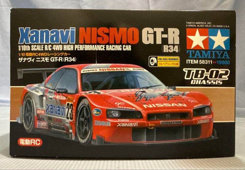 Chargez l'image dans la visionneuse de la galerie, Used Tamiya Xanavi Nismo GT-R R34 1/10 TB-02 Chassis 4WD RC Car Kit Unused