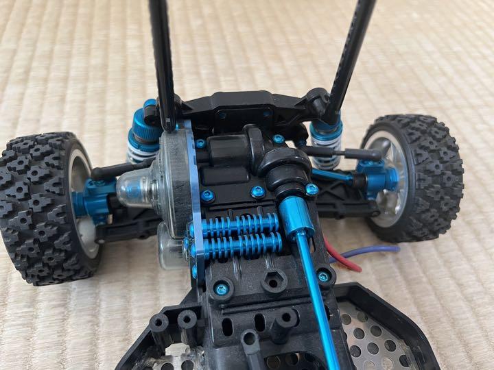 Load image into Gallery viewer, Used Tamiya 1/10RC DF-03 Dark Impact with Blue Aluminum Parts