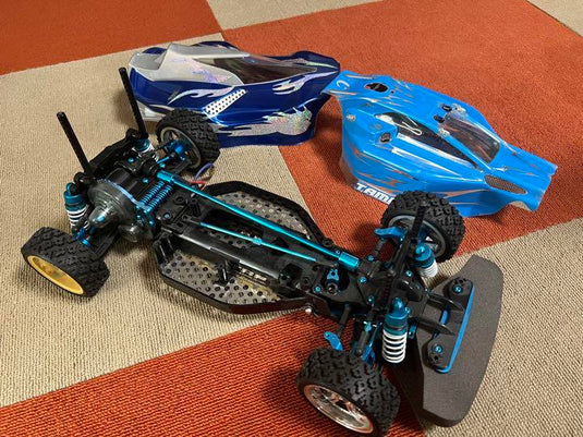 Used Tamiya 1/10RC DF-03 Dark Impact with Blue Aluminum Parts