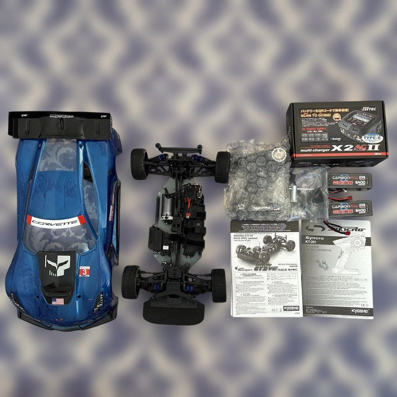Load image into Gallery viewer, Kyosho Inferno GT2 Race Spec VE with Corvette C7R Body & 2 Batteries Assembled - Used