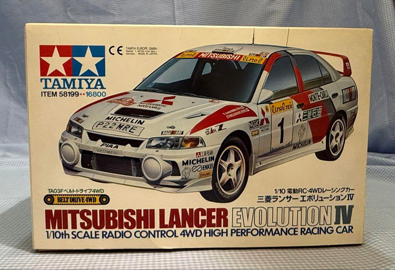Chargez l'image dans la visionneuse de la galerie, Used Tamiya Mitsubishi Lancer Evolution IV TA03F Belt Drive 4WD Unassembled Kit