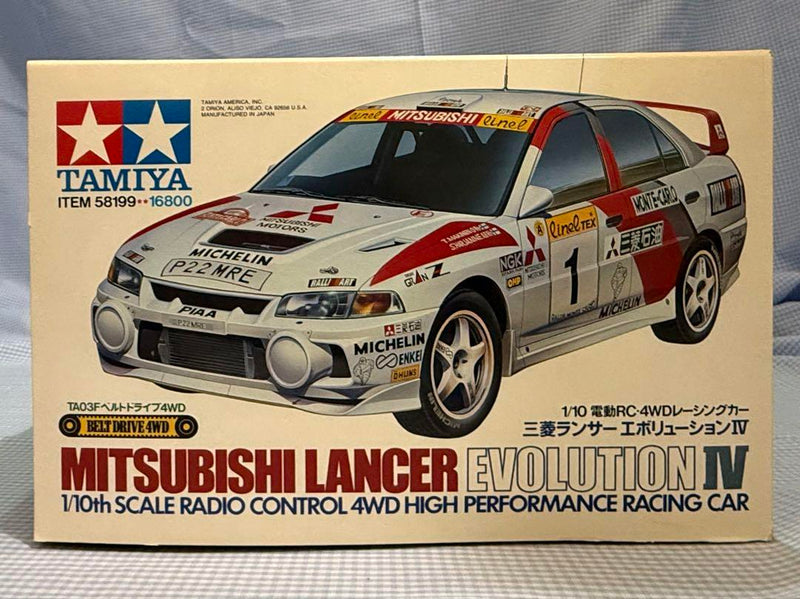 Chargez l'image dans la visionneuse de la galerie, Used Tamiya Mitsubishi Lancer Evolution IV TA03F Belt Drive 4WD Unassembled Kit