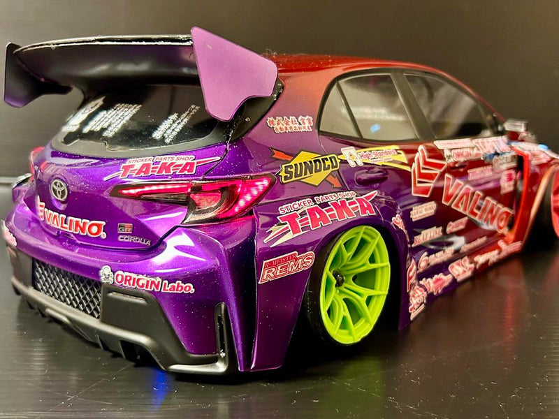 Cargue la imagen en el visor de la galería, Addiction GR Corolla RC Body Painted with Taka Vinyl Decals - Used