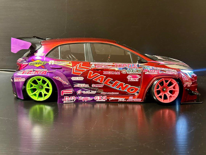 Cargue la imagen en el visor de la galería, Addiction GR Corolla RC Body Painted with Taka Vinyl Decals - Used