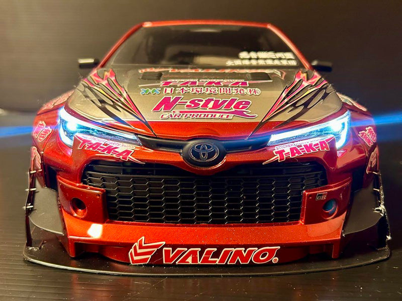 Cargue la imagen en el visor de la galería, Addiction GR Corolla RC Body Painted with Taka Vinyl Decals - Used