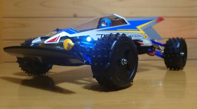 Chargez l'image dans la visionneuse de la galerie, Used Tamiya Thunder Dragon 2021 Assembled RC Car Full Set with LED & Sanwa Radio