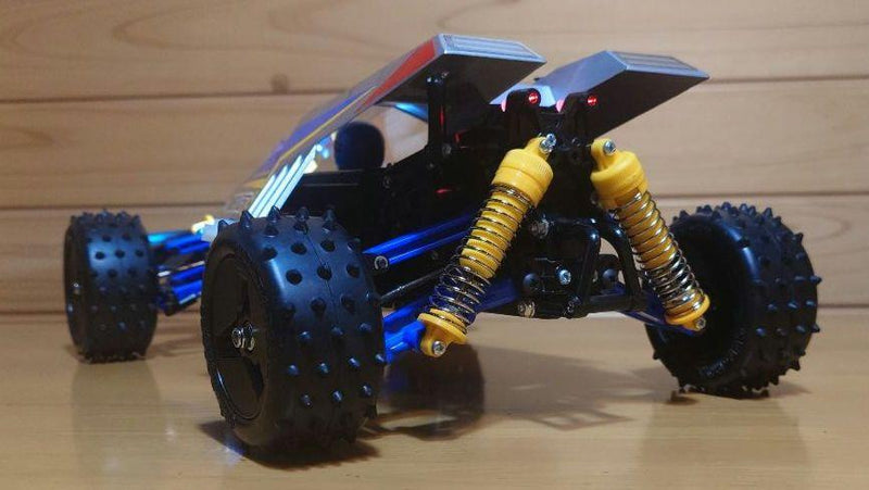 Chargez l'image dans la visionneuse de la galerie, Used Tamiya Thunder Dragon 2021 Assembled RC Car Full Set with LED & Sanwa Radio
