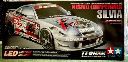 Used Tamiya Nismo Coppermix Silvia TT-01 Chassis Kit with LED Light Unit