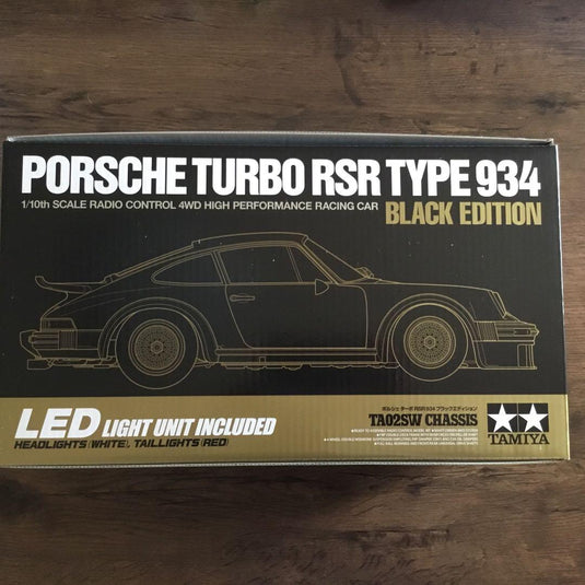 Used Tamiya Porsche Turbo RSR Type 934 Black Edition TA02SW Kit Unopened