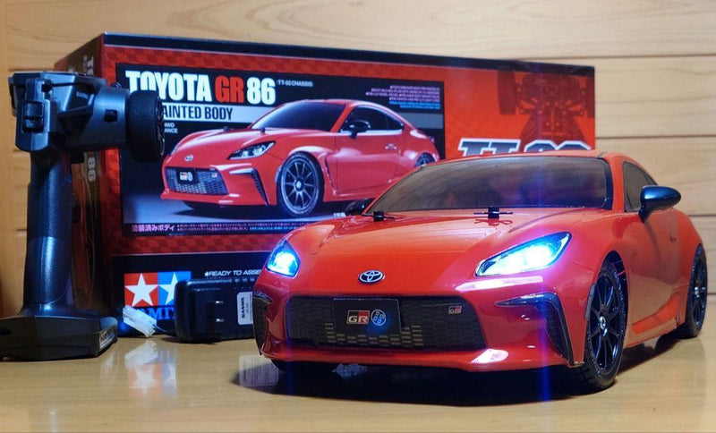 Load image into Gallery viewer, Used Tamiya 1/10 Toyota GR86 TT-02 Assembled Full Set with Sanwa MX-6 Unused