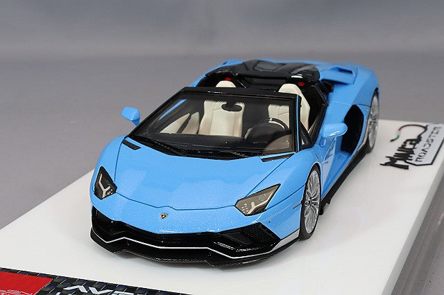 Cargue la imagen en el visor de la galería, EIDOLON EM701 Lamborghini Aventador LP780-4 Ultimae Roadster Tributo Miura Roadster 2022 Azzurro Flake Limited 180pcs Make Up 1/43 EM701