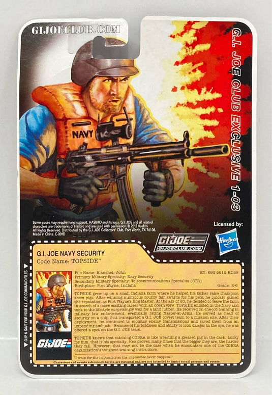 Hasbro G.I. Joe Collector's Club Exclusive Topside 3.5-Inch Figure - Used