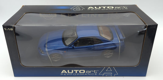 AUTOart Performance 1/18 Nissan Skyline R34 GT-R 1999 Blue 77301 - Used