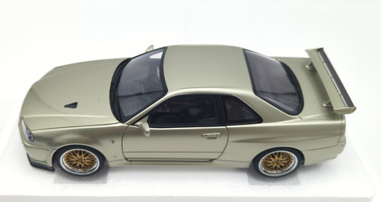 AUTOart 1/18 Nissan Skyline GT-R R34 V-spec II Nur BBS LM Wheel Millennium Jade - Used