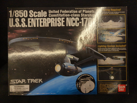 Bandai Precision Model Kit USS Enterprise NCC-1701 1/850 Scale - Used